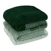 Pavilia Green Ombre Fleece Bed Blanket, Soft & Lightweight, Emerald