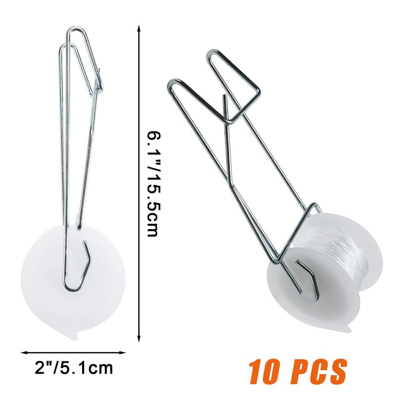 10Pack Greenhouse Trellising Kit Plant Roller Hooks, Tomato Trellis Roller