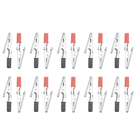 Crocodile Clips SENRISE Mini Alligator Clips Insulated Plastic Handle Cable Lead Testing Metal Alligator Clamps 20Pcs 50mm (Black and Red)