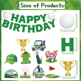 Eiapadeor Golf Birthday Party Decorations, 16PCS Golf Happy Birthday Banners Hanging Swirls Decorations, Men's 40th 50th 60th Decor
