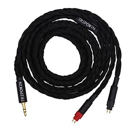 LINSOUL Tripowin GranVia Upgraded OFC High Purity Headphones Audio Replacement Cable, HD650 Headphone Jack for HD650/HD600/HD580/HD660S/Massdrop HD6XX/HD58X Jubilee (3.5 mm Plug, 1.5 m Length, Black)