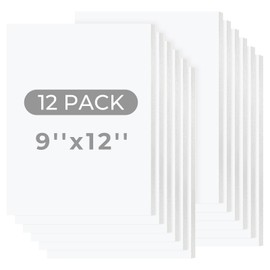 Mat Board Center, paquete de 12 tablas de espuma blanca de 9 x 12 pulgadas, tablero de núcleo de espuma última intervensión de ácidos, 1/8 pulgadas de grosor