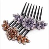 Yusier 2 PCS Flower Rhinestone Hair Comb for Women Hairpin