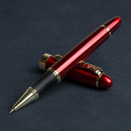 YIVONKA Luxury Ballpoint Pens Nice Ball Pen Best Gift for Men Professional Executive Office BallPens Classy Gift Box Ballpoint Black Refill Line width 0.5mm (Red)