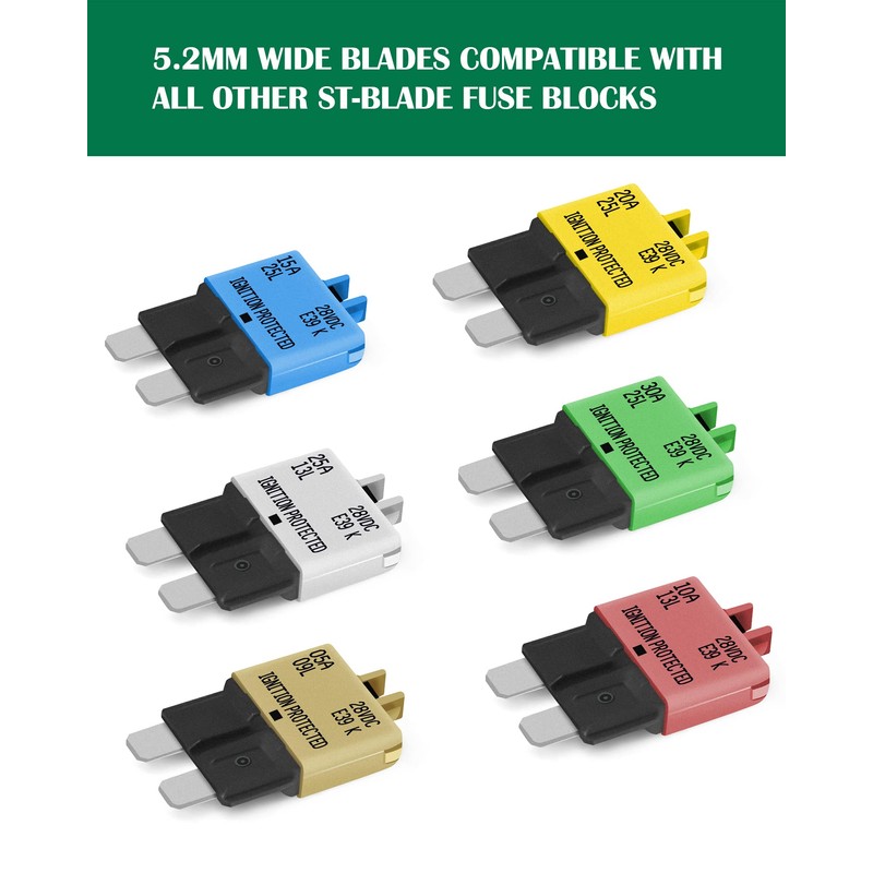 LENKRAD Automotive Resettable Fuse 5A 10A 15A 20A 25A 30A