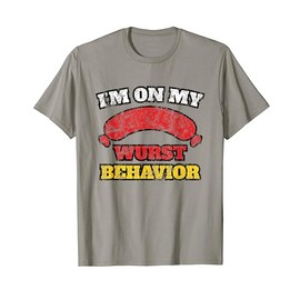 Vintage Oktoberfest I'm On My Wurst Behavior Fun Gift T-Shirt