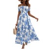 Floerns Women's Boho Ditsy Floral Print Off Shoulder Short Sleeve