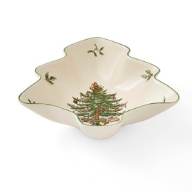 Portmeirion Home & Gifts Christmas Tree Dish Single, Ceramic, Multi-Colour, 21 x 18.7 x 4.9 cm
