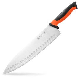 Humbee 12-Inch Chef Knife Razor-Sharp Blade Kitchen Knife with Comfortable Grip Handle, Orange DT-12 Series