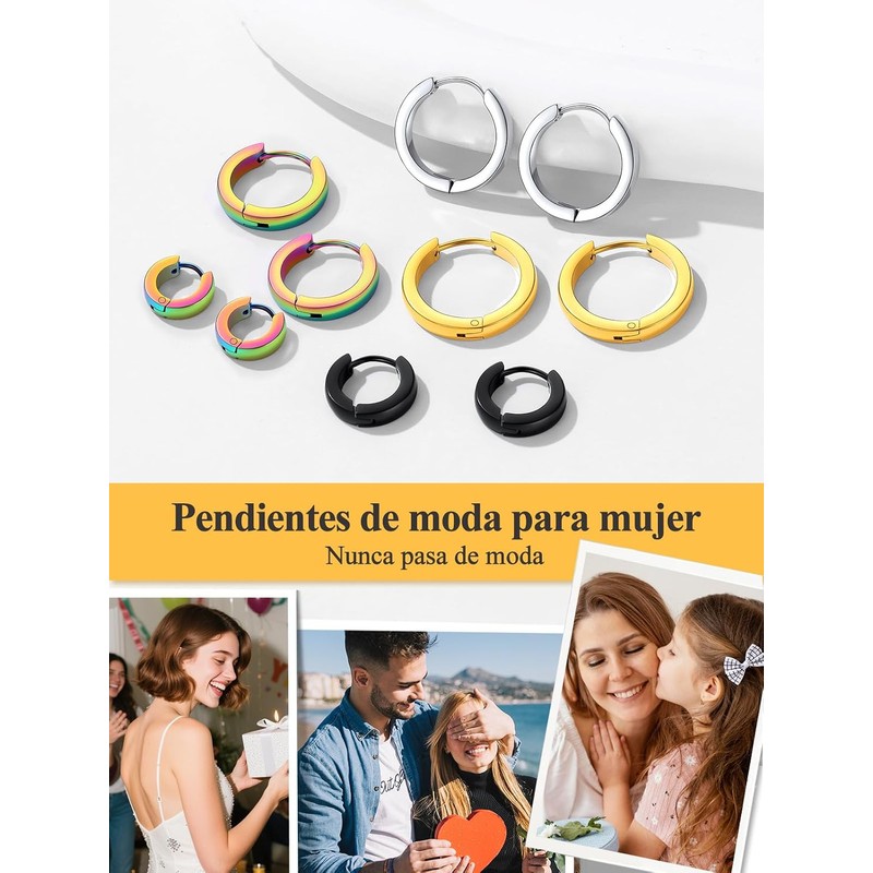 Arracadas Huggie de Mujer en Plata – Acero Inoxidable U7