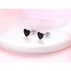 Flyow 925 Sterling Silver Jewellery Heart Black Stud Earrings Stud