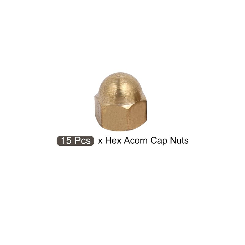 METALLIXITY Acorn Cap Nuts(M4x0.7mm) 15Pcs, Brass Acorn Dome Cap Head