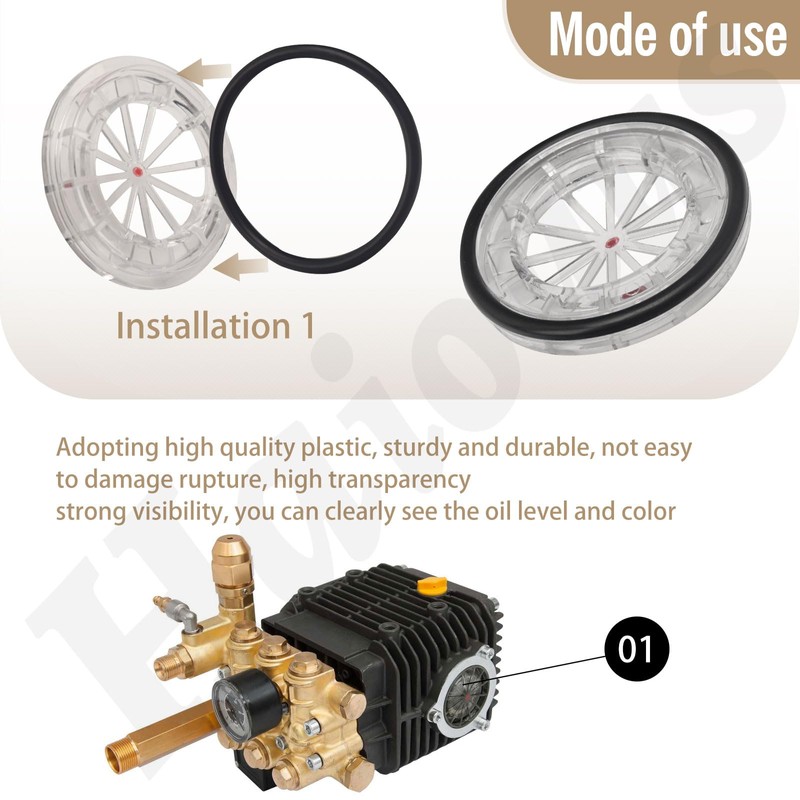 5140114-67 Pressure Washer Pump Glass Oil Cover & O-Ring Kit