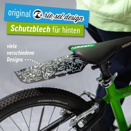 Riesel Design® Dirt: Fink Mudguard Children's Bicycle / Splash Guard for Children Bicycle or Mountain Bike / Mudguard for Boys and Girls - Tool-free Mounting on the Saddle - Doodle