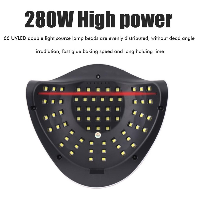 280W UV Lamp for Gel Nails Portable 66LED Nail Lamp