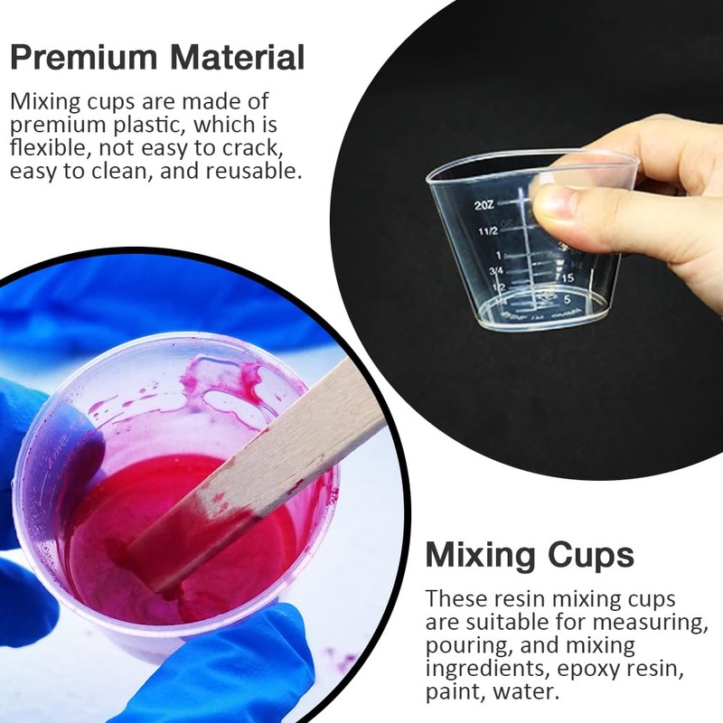 Pharamat 50 Pack 2 Ounce Plastic Graduated Cups, Transparent Scale