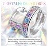 Aretes Plata Pura Con Moissanita Diseño Minimalista 13mm