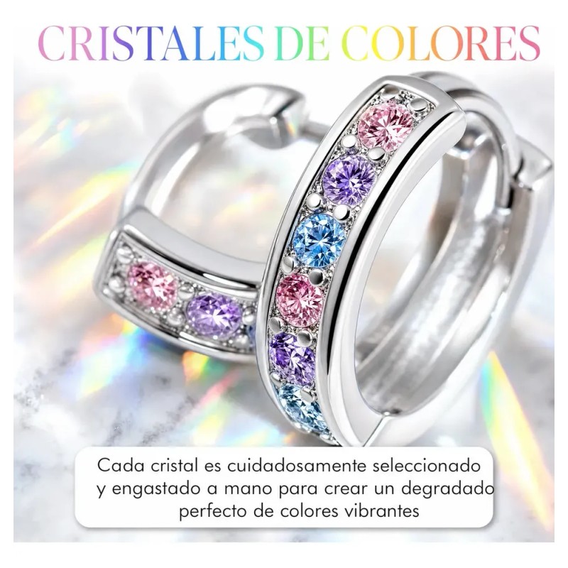 Aretes Plata Pura Con Moissanita Diseño Minimalista 13mm