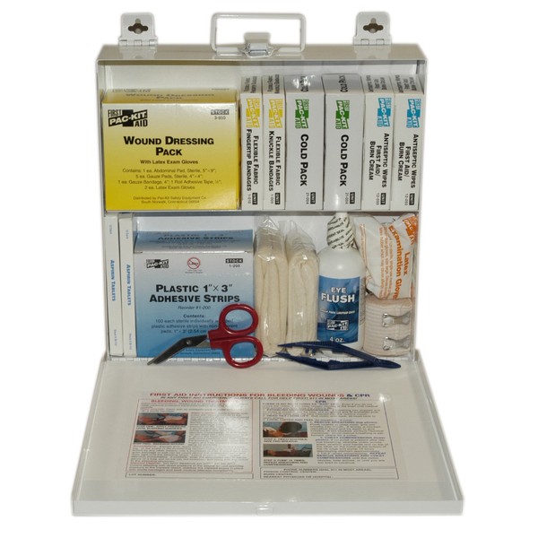First Aid Only-6021 ANSI Plus #50 207 Piece Steel Case First Aid Kit with Wall Mount, 9.5" Height x 9.5" Width x 2.75" Depth