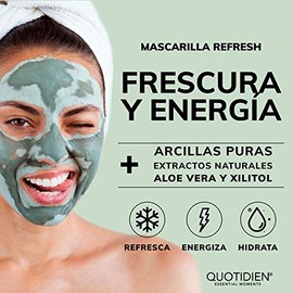 Mascarilla Facial Refrescante e Hidratante- Arcillas Puras (Kaolíin y Bentonita) + Aloe Vera+Xilitol- Limpia e Hidrata- Energiza y Suaviza-Desinflama 