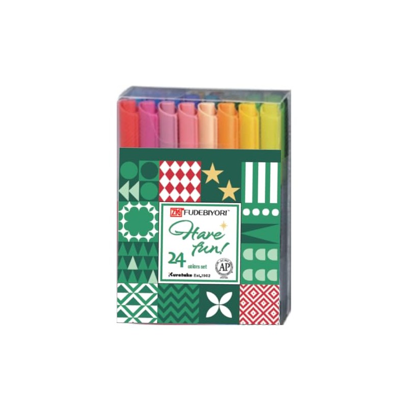 Kuretake CBK-55N/24VHD Water-Based Pen ZIG Brush Biyori 24 Color Set