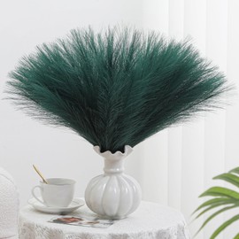 Alecono 𝟯𝟬𝙋𝙘𝙨 Pampas Grass 17in, Green Pampas Grass Decor for Home Decoration, Faux Pampas Grass for Floor Vase Filler Home Table Decor