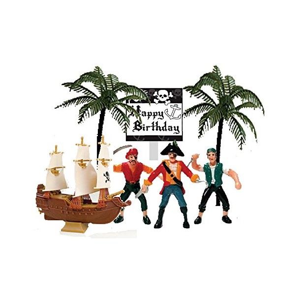 Cakesupplyshop Pirate Ship Pirate Revenge Happy Birthday Sign Mini Cake Decoration Cake Topper