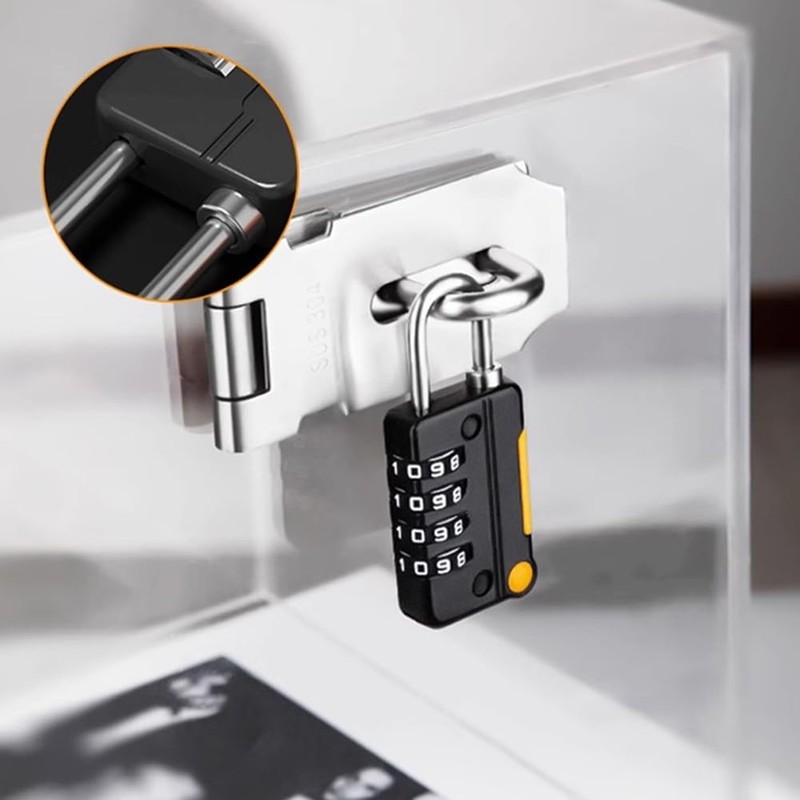 4pcs Locker Padlocks,Stylish Suitcase Locks with Code,Rustproof Luggage Locks for