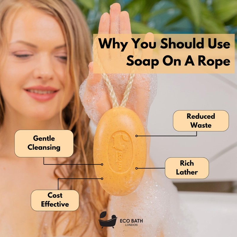 Eco Bath London Apricot Soap on a Rope, Luxury Eco-Friendly