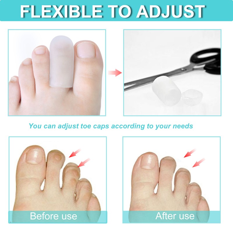 10 Pairs Toes Protector Soft Silicone Prevent Friction Different Size