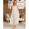 SWOMOG Women's Cotton Nightgowns Sleeveless Night Gown Embroidery House Dress