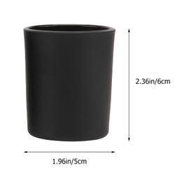 ARTIBETTER 4Pcs Romantic Glass Candle Cup Simple Table Candle Holder Frosted Home Candlestick (Black)