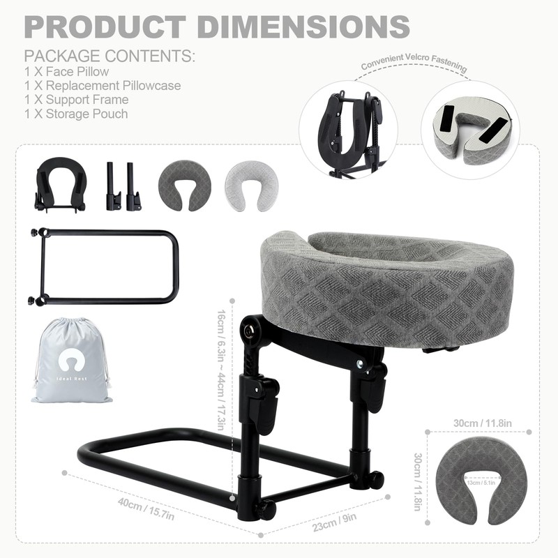 Massage Headrest for Bed with 2 Replaceable Pillow Covers &