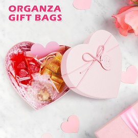 ANZNKU 100 Pack Assorted Colors Organza Bags 3x4 Inch, Small Mesh Bags Drawstring, Small Bags for Gifts, Goody Bags for Wedding Party Favor