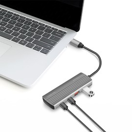 LogiLink UA0413 Ultra-Slim USB 3.2 Gen2 Hub, 2 x USB-A, 2 x USB-C, with PD (Power Delivery), 100 W, Space Grey