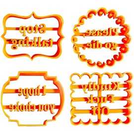 Dycica 4PCS Funny Cookie Moulds Set for Baking, Cookie Molds with Rude Sayings Cuss Words, Cookie Cutters Form with Fun and Irreverent Phrases