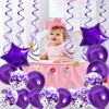 SNOWZAN Balloons 15th Birthday Decoration Purple 40 Inch Giant Numbers