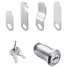Letter Box Lock, Cam Lock, Cabinet Lock, Cabinet Lock, Furniture Lock, Locker Lock, Lever Lock, Made of Die-Cast Stainless Steel, Comes with 4 Different Lock Plates (1 Piece, 20 mm)