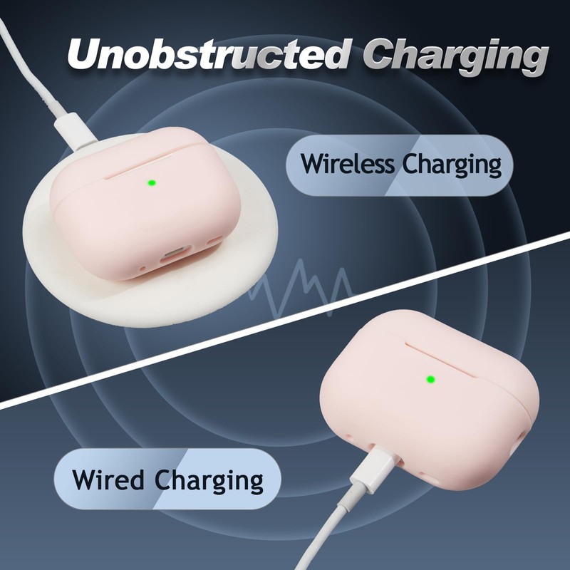 Airpods Pro 2nd Generation Case Cover, Full Protective Soft Silicone,