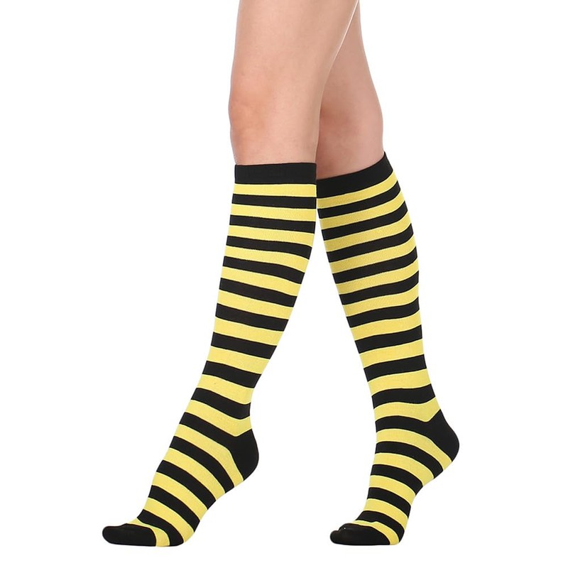 BAOKELAN Knee High Long Socks Striped Casual Thigh High Socks