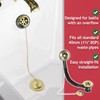 SPARES2GO Bath Combination Waste Plug and Chain Luxury Gold Brass