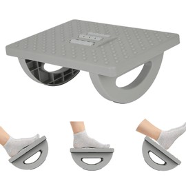 Reposapiés Debajo del Escritorio con Textura de Masaje y Rodillo, Taburete Ergonómico para Pies Inclinable, Reposapiés de taburete mecedora, Reposapiés con soporte de pies de masaje de pies, Gris