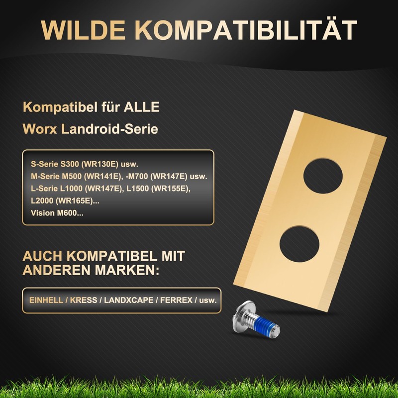 Pack of 36 Replacement Blades Compatible with All Worx Landroid,