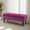 FOREDO 40" Velvet Storage Ottoman Bench, Upholstered Storage Bench, Modern
