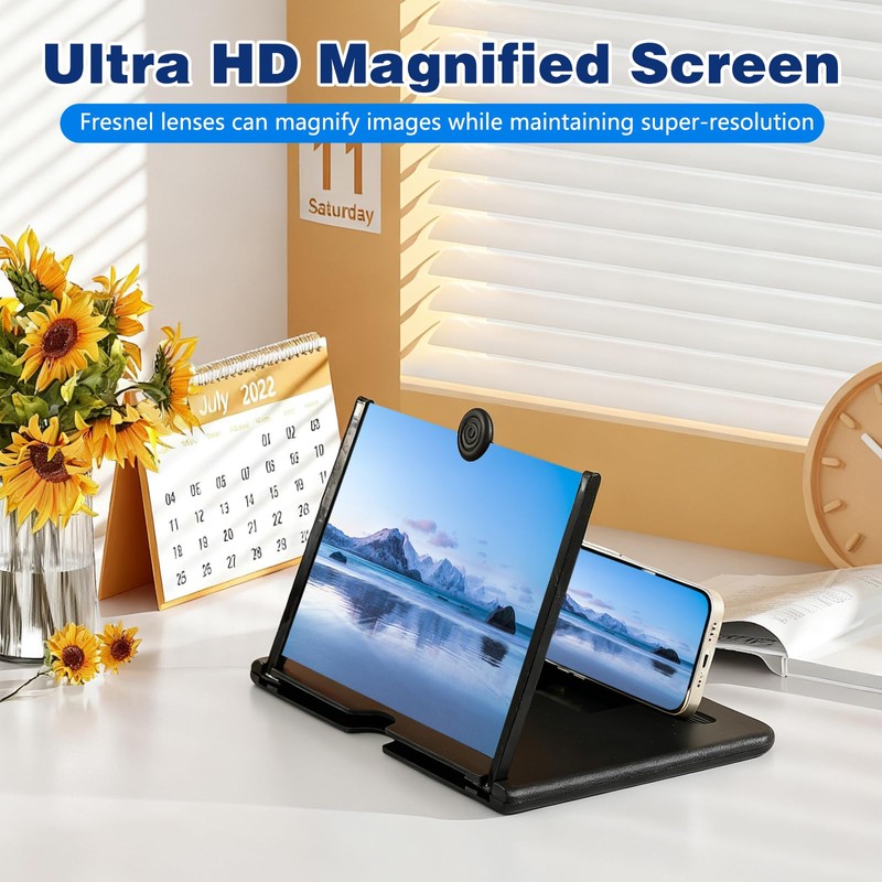 Smartphone Screen Magnifier, 3D HD Mobile Phone Magnifier Projector Screen