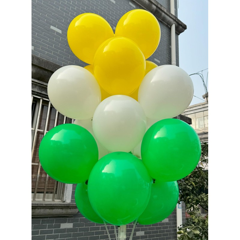 JODIDI 100 Pcs 12 Inch Latex Balloons in Green, White