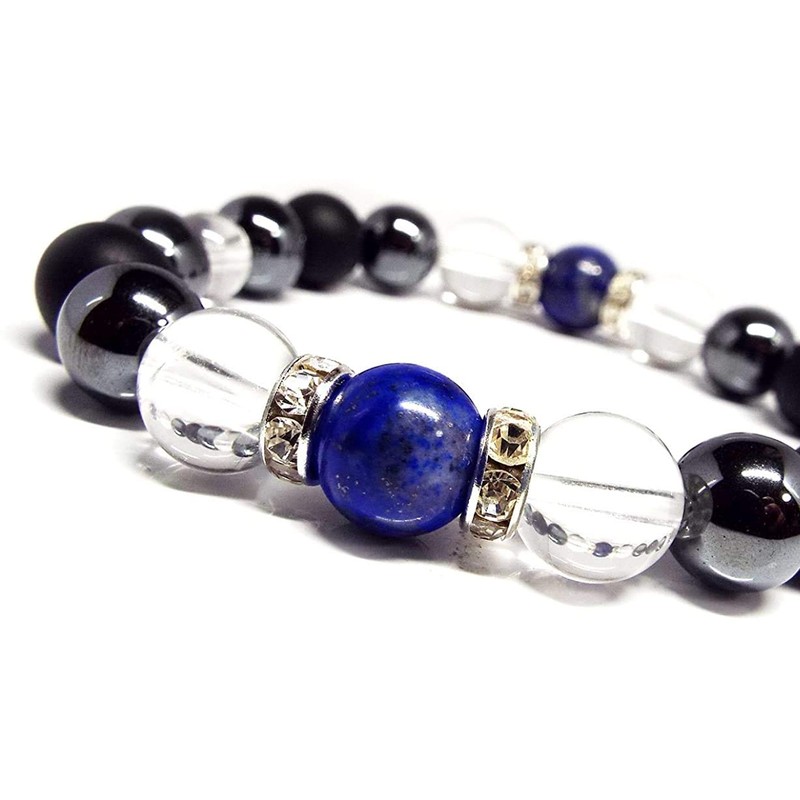 STONE KITCHEN Men’s Power Stone Bracelet, Lapis Lazuli, Hematite, Matte