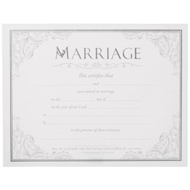Marriage Certificate (Pk of 6) - Premium, Silver Foil Embossed