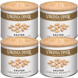 Virginia Diner - (4 pack) Salted Extra Large Virginia Peanuts 36oz Can Gourmet Natural Treat for Snacks or Gifts