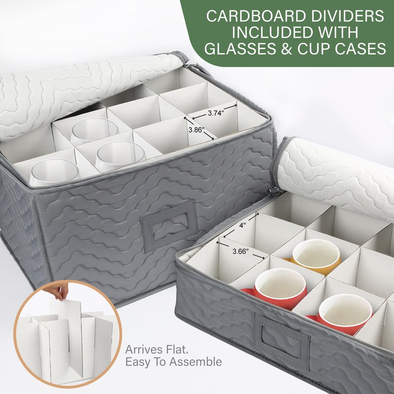 LotFancy China Storage Containers - Quilted 6-Piece Set Storage Box-